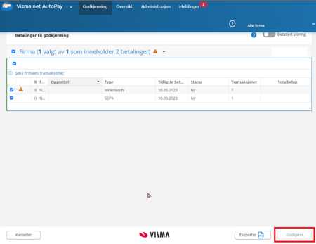 Visma Net afsluttet